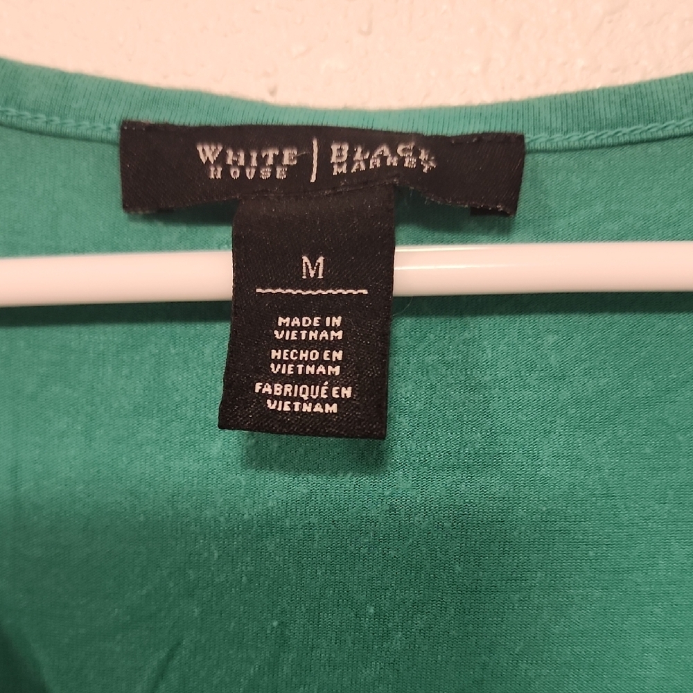 White House Black Market Green Ruched Tank Top - Picture 2 of 3